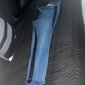 NY&CO Skinny Jeans w/ Black Vegan Leather